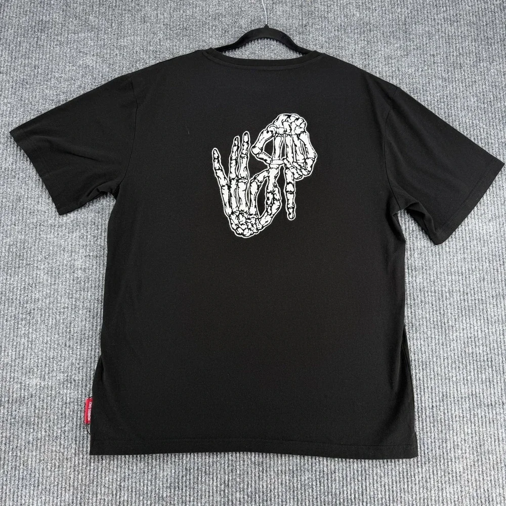 Members Only skeleton hand graphic t-shirt men's 2XL black cotton streetwear